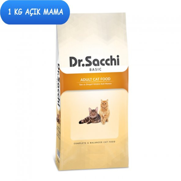 Dr.Sacchi Basic Chicken Tavuklu Yetişkin Kedi Maması 1 Kg AÇIK