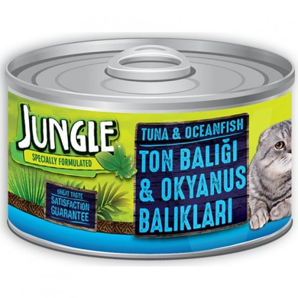 Jungle Kedi 85 gr 24 Adet Ton-Okyanus Balıklı Yaş Ezme Kedi Konserve Yaş maması Skt: 07/2024
