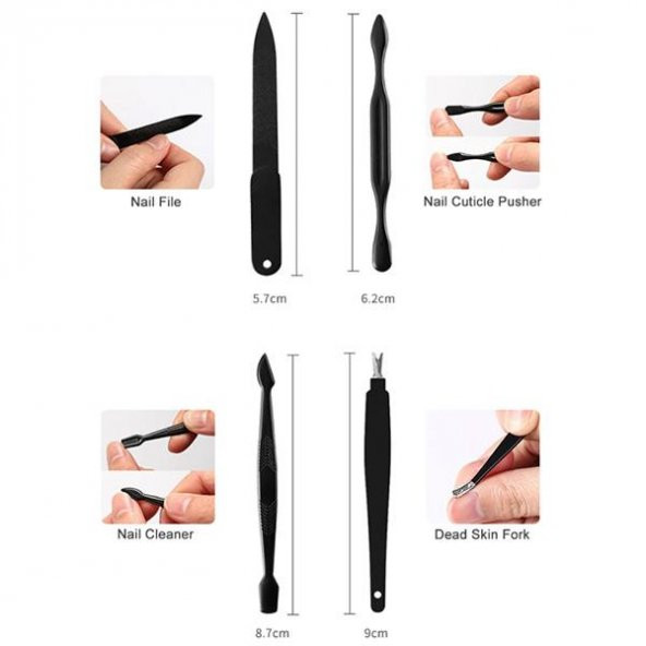 18 Parça Manikür Seti Pedikür Seti El Ayak Tırnak Makası Seti - 2