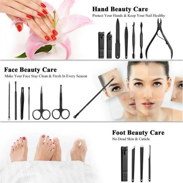 18 Parça Manikür Seti Pedikür Seti El Ayak Tırnak Makası Seti - 8