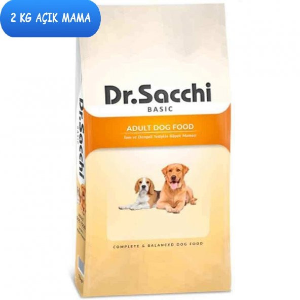 Dr.Sacchi Basic Chicken Tavuklu Yetişkin Köpek Maması 2 Kg AÇIK