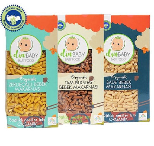Dia Baby Organik Bebek Makarna Paketi(Zerdeçallı,Sade,Tambuğday)