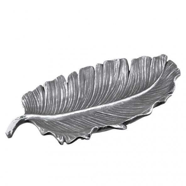 Fidex Home Dekoratif Büyük Yaprak Obje Siyah Gümüş Eskitme