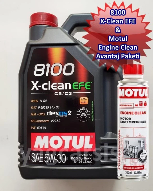 MOTUL 8100 X-CLEAN EFE 5W30 4 LİTRE C2/C3 DPF