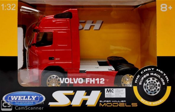 Welly 1:32 Metal Volvo FH12 Model Tır Kafası 4 Teker Kırmızı 32630S-W - 6