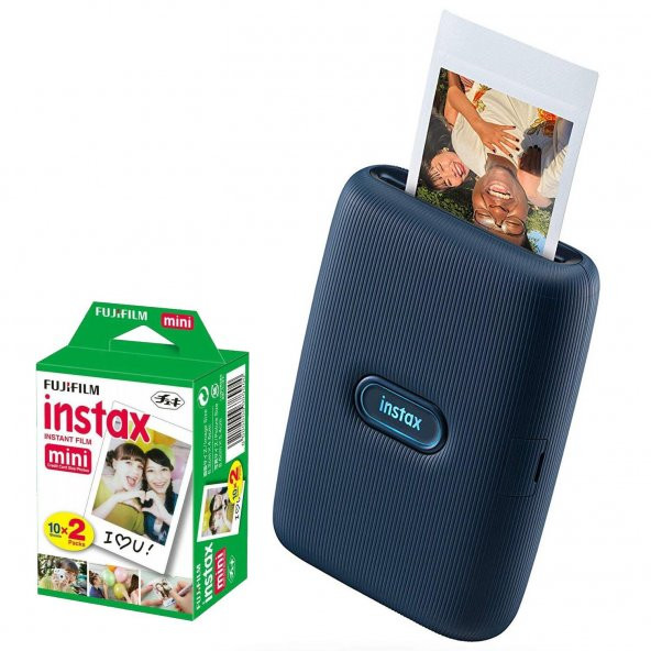 instax mini Link Mavi Akıllı Telefon Yazıcısı ve 20'li mini Film