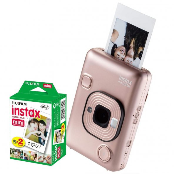Fujifilm Instax Mini LiPlay Şipşak Fotoğraf Makinesi +20 li film (BLUSH GOLD)