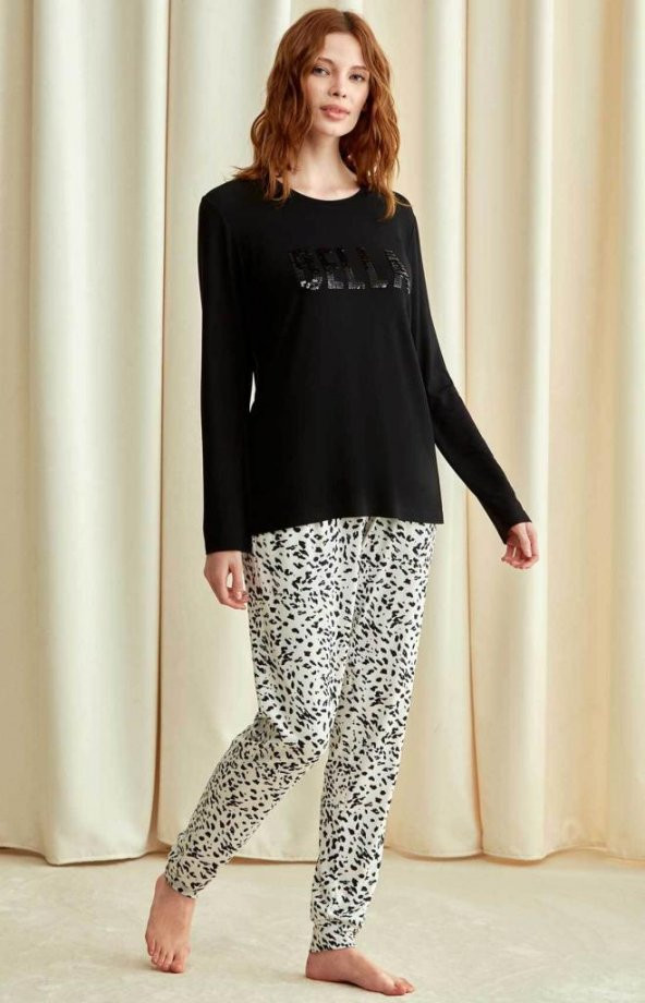 Catherines 1738 Bayan Desen Rahat Giyim Pijama Takımı - 1