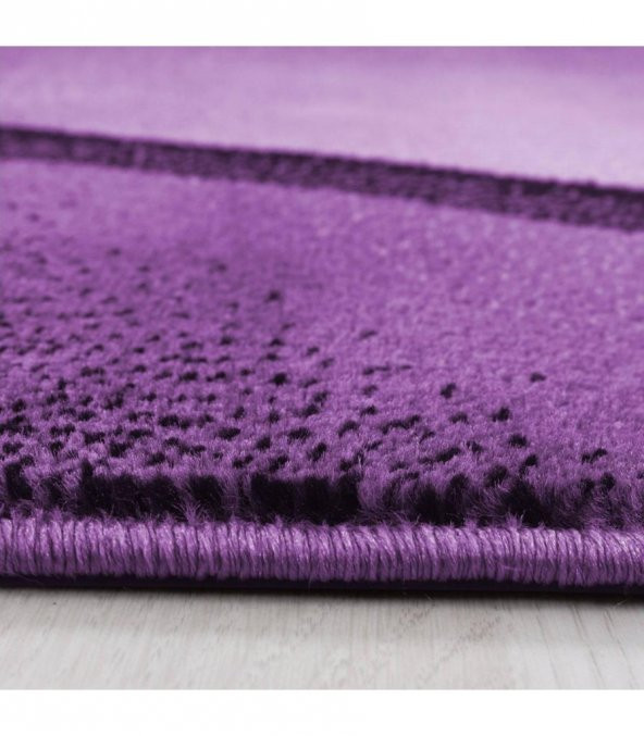 Modern desenli Halı Abstrak dalgalı desen Lila Siyah Mor - 2