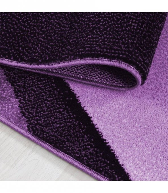 Modern desenli Halı Abstrak dalgalı desen Lila Siyah Mor - 3