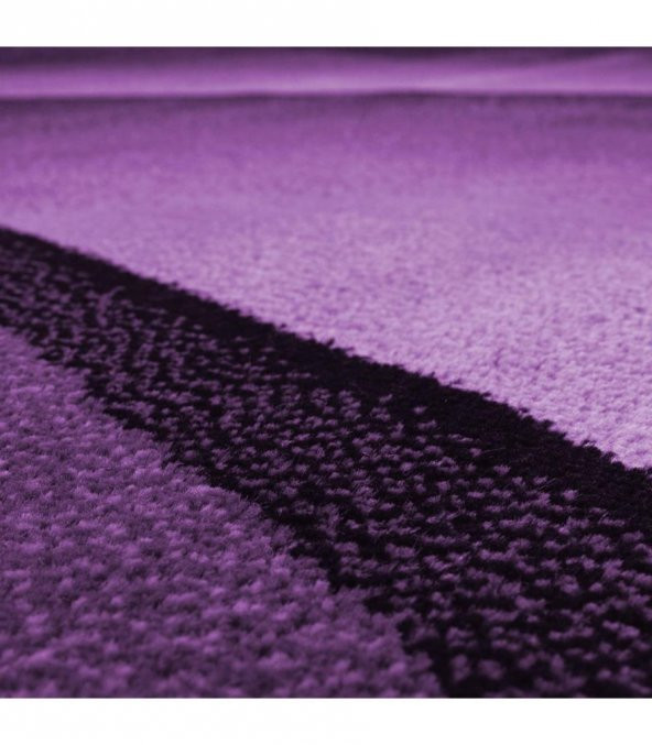 Modern desenli Halı Abstrak dalgalı desen Lila Siyah Mor - 4