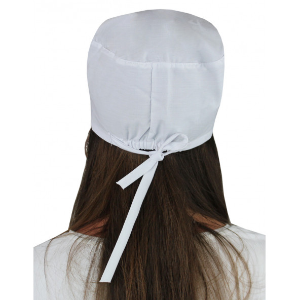 Dr Mia Unisex Beyaz Hemşire Bonesi Aşçı Bone Cerrahi-Ameliyathane Bonesi - 2