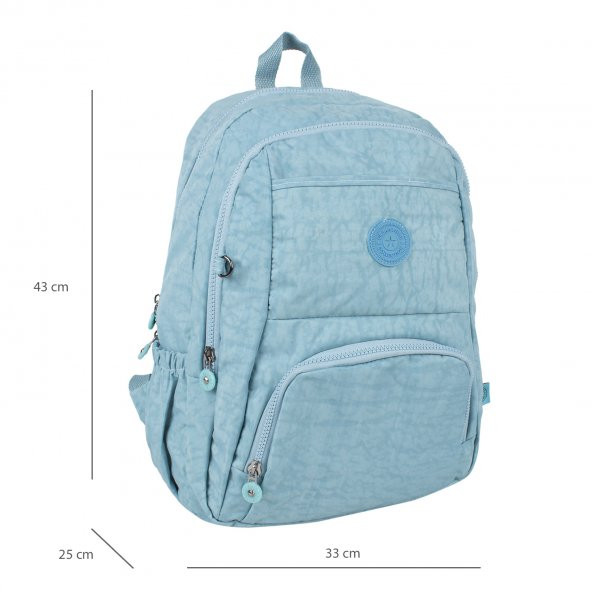 Bagacar Urban 2027 Klınkır Kumaş Unisex Sırt Çantası Turkuaz - 6
