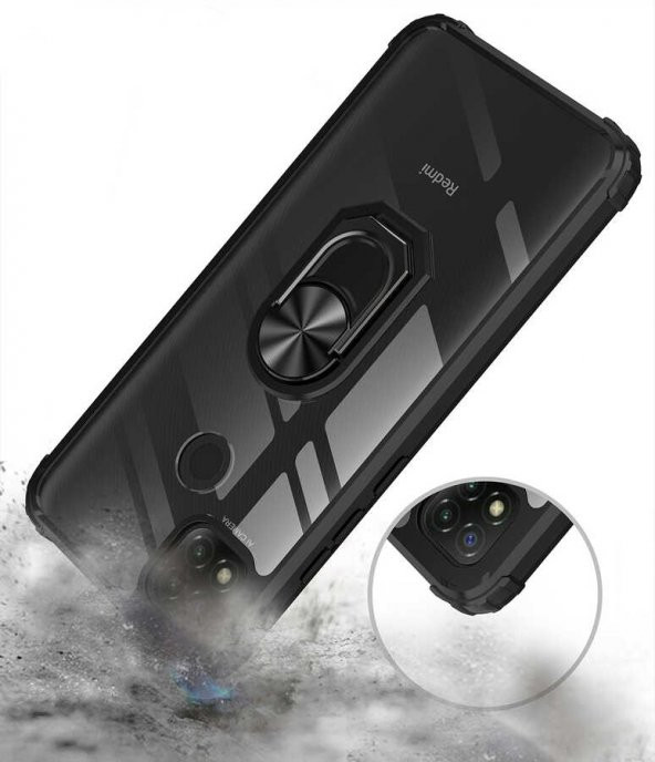 Teleplus Xiaomi Redmi 9C Kılıf Mola Yüzüklü Shockproof Tank Silikon - 3