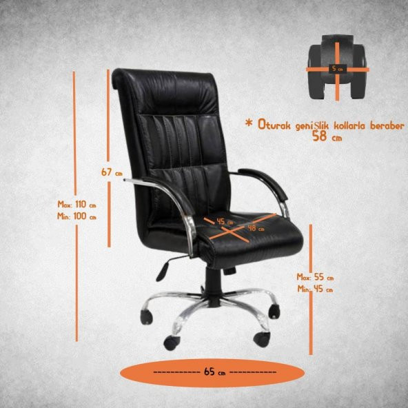 Stella Makam Koltuğu Ofis Koltuğu Büro Koltuğu Müdür Koltuğu Çalışma Koltuğu Bilgisayar Koltuğu - 3