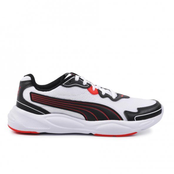 Puma 373017 90S Runner Nu Wave Siyah-Beyaz-Kırmızı Spor Ayakkabı