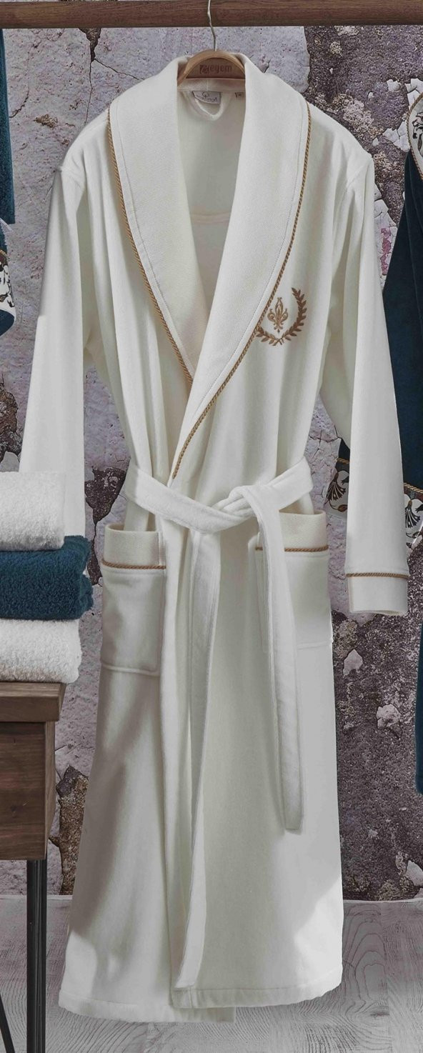 Ecocotton Organik Pamuk Aile Bornoz Seti - Aslışah Krem-Krem 10 Parça - 3