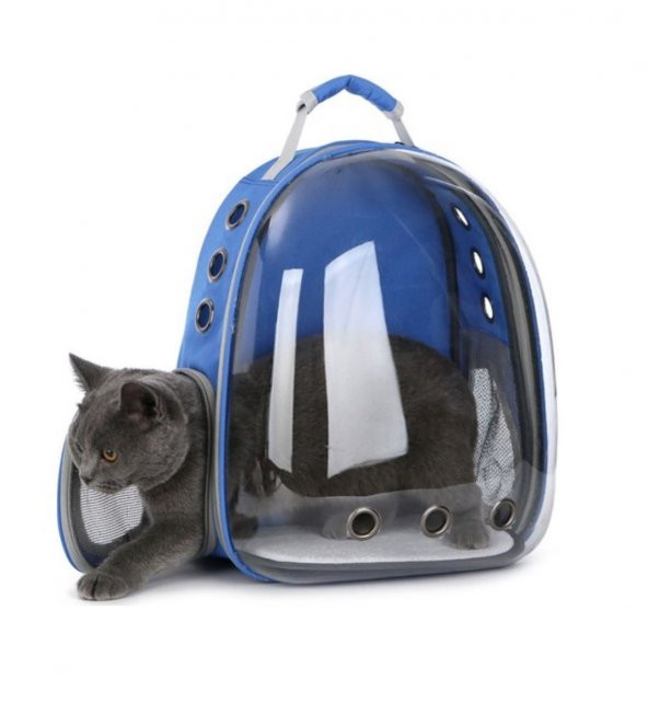 Hamaha Ksoto Astronot Kedi Köpek Sırt Taşıma Çantası Mavi