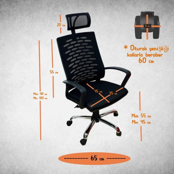 Berlin Fileli Müdür Koltuğu Ofis Koltuğu Bilgisayar Koltuk Çalışma Koltuk fileli Koltuk Makam Koltuk - 2