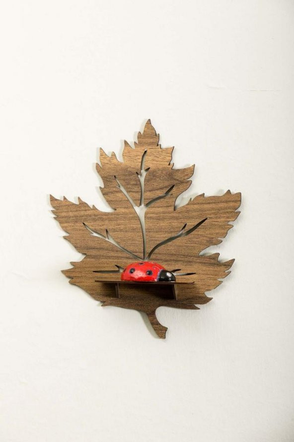 Yaprak Tasarımlı Dekoratif Ahşap Raf - 6