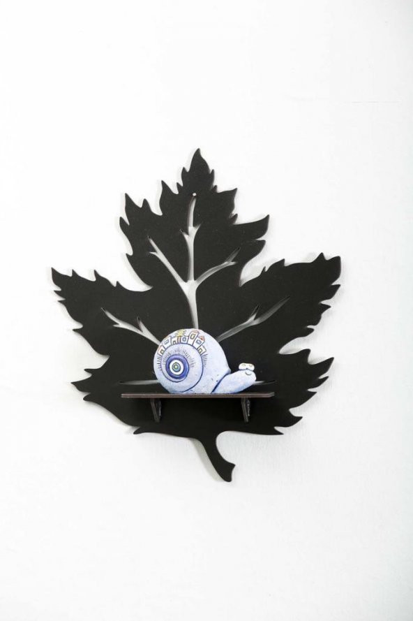 Yaprak Tasarımlı Dekoratif Ahşap Raf - 7