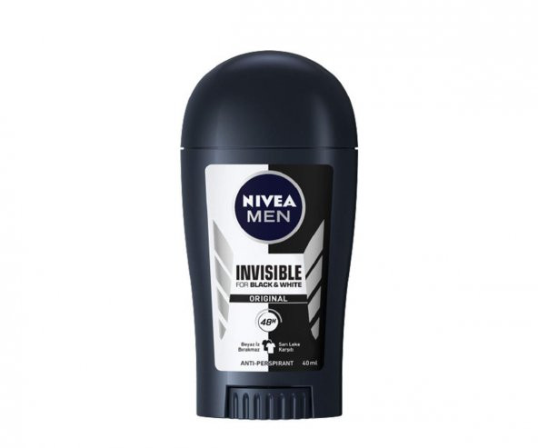 Nivea Invisible Black Whıte Power Stick Deodorant 40Ml Erkek