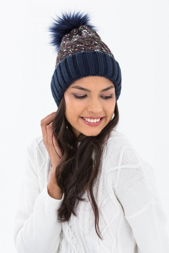 Forum Fashion BR016 Sochi Ponponlu Renkli Kadın Bere - 7