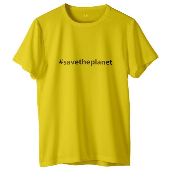 Zhoppers Save The Planet Sarı Tasarım T-Shirt