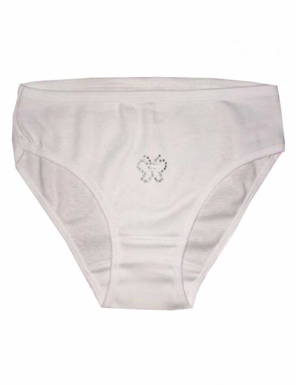 Trair Taş Baskılı Kız Çocuk Külot Beyaz MKC097