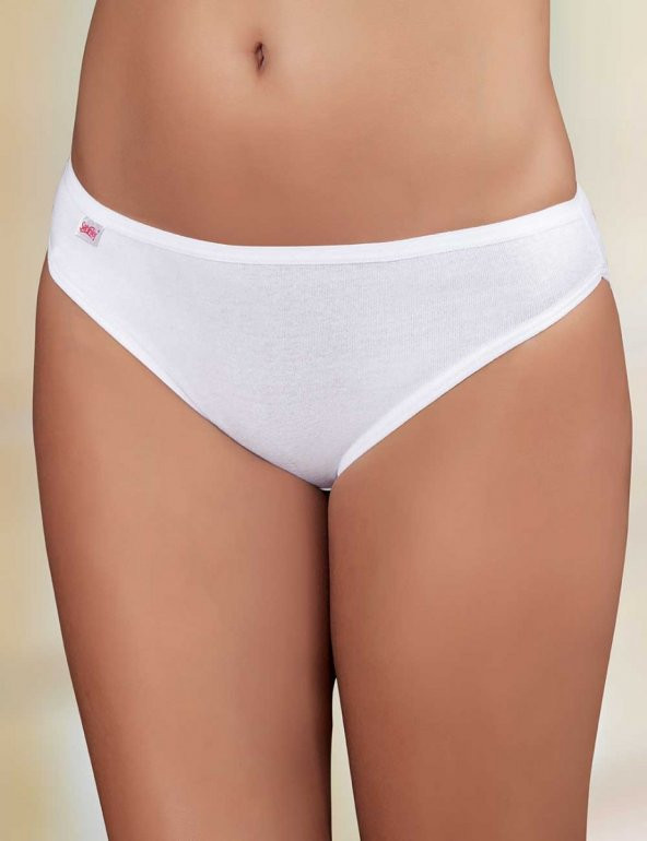 Trair Lastik Biyeli Pantolon Ribana Külot Beyaz MB023