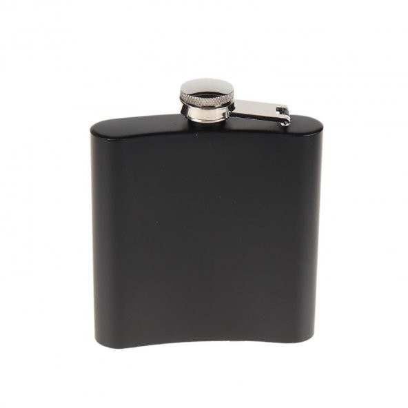 SİYAH MAT KAPLAMA ÇELİK MATARA 6 OZ 180 ML - 2