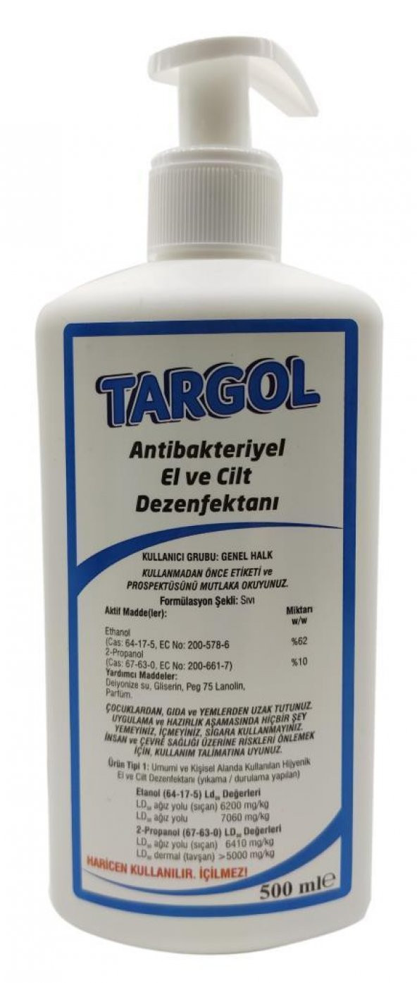 Targol  Antibakteriyel El ve Cilt Dezenfektanı 500 ml