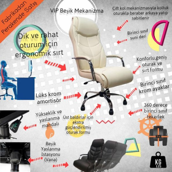 Z-44 Makam Koltuğu Müdür Koltuk Patron Koltuğu Ofis Koltuğu Büro Koltuğu - 2