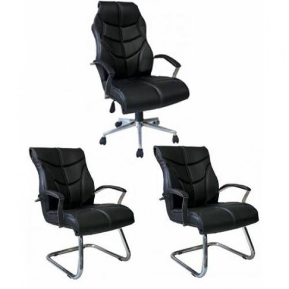 Aron Makam Koltuğu ve 2 Adet Misafir Koltuğu, Ofis Koltuk Takımı, Büro Koltuk Takımı, Müdür Takımı