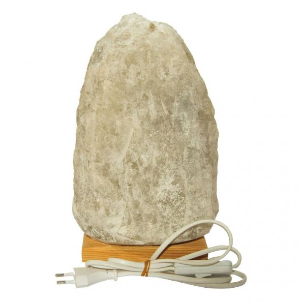 Doğal Beyaz Çankırı Kaya Tuzu Tuz Lambası Anahtarlı Ampullü 8-9KG