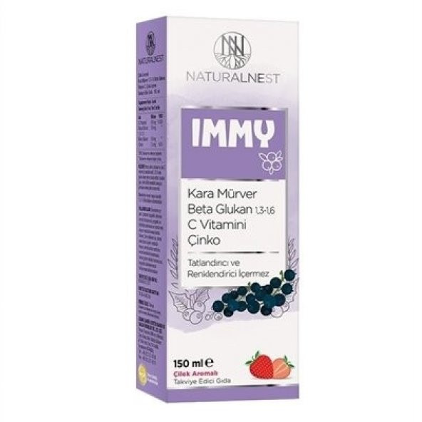 NaturalNest İmmy Kara Mürver 1,3 1,6 Beta Glukan Vitamin C Çinko İçeren Şurup 150ML