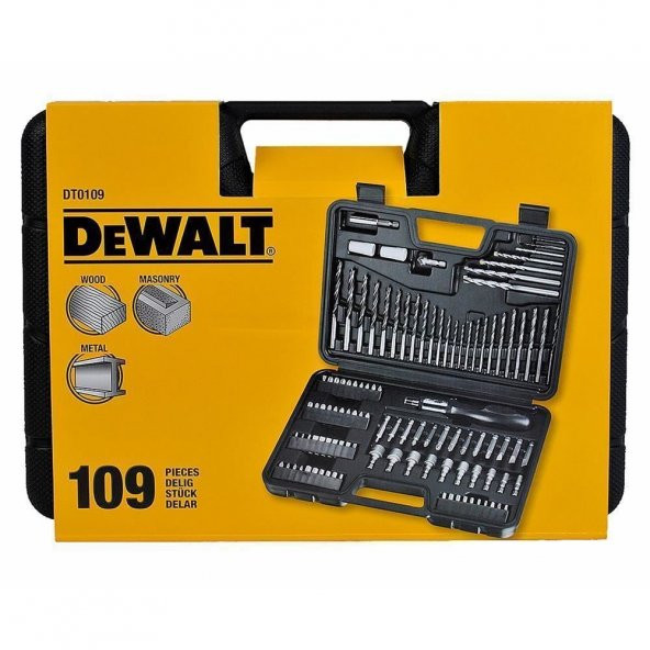 Dewalt DT0109 109 Parça Delme ve Vidalama Aksesuar Seti - 1