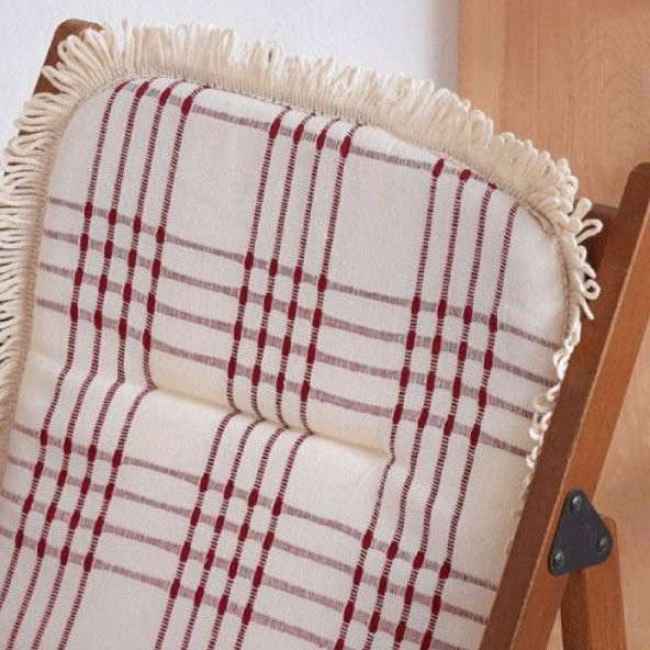 Arkalıklı Sandalye Minderi Kırmızı 40 x 73 cm Ekstra Bel Koruyucu - 3