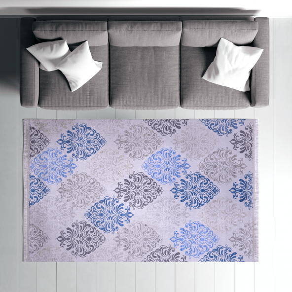 Dekoratif Halı Mavi-Gri (120 x 180 cm) - 1