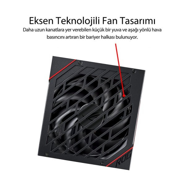 ASUS 1000W 80+ GOLD ROG STRIX 1000G 13.5cm Fanlı APFC Tam Modüler Power Supply - 9