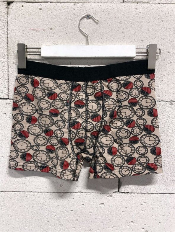 Bej Desenli Erkek Boxer