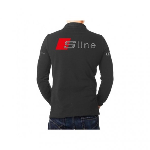 Zenbuy Audi S-Line Polo Yaka Uzun Kollu Siyah T-Shirt - 2