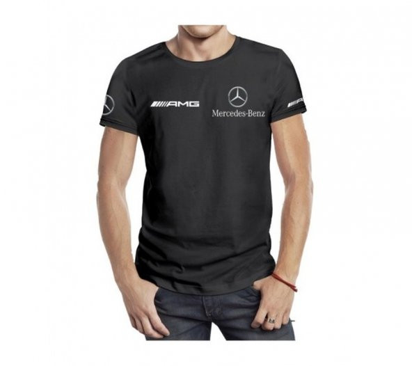 ZenBuy Mercedes Amg Bisiklet Yaka Kısa Kollu T-shirt - 1