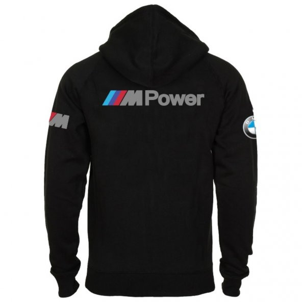 Zenbuy BMW M POWER Erkek Kapşonlu Sweatshirt Siyah - 2
