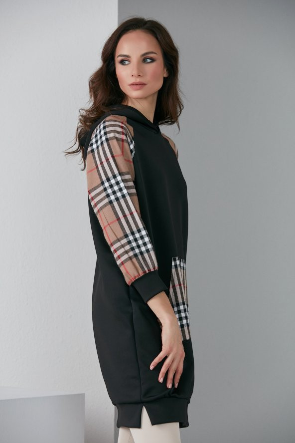 KOL CEP EKOSE GARNİLİ TESETTÜR SWEAT SİYAH 1005 - 2