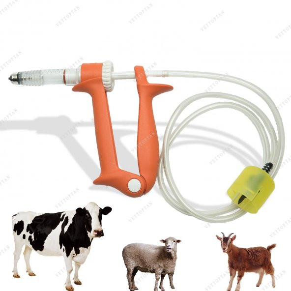 Otomatik Enjektör Hortumlu 5 CC Küçükbaş Büyükbaş Hayvan Aşı Tabancası Enjektörü Koyun Keçi Oğlak