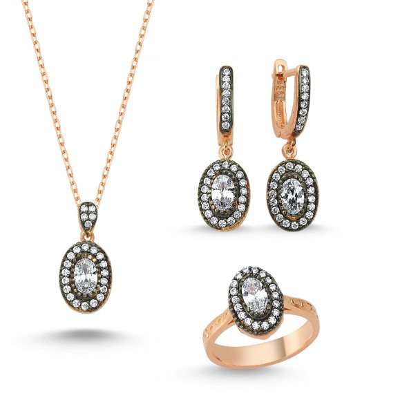 925 Ayar Gümüş Mihrimah Sultan Elmas Kesim Set