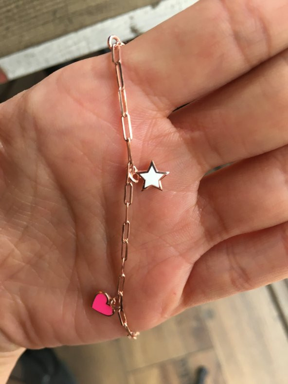 925 Ayar Gümüş Neon Flash Deniz Atı Figürlü Rose Gümüş Bileklik - 4