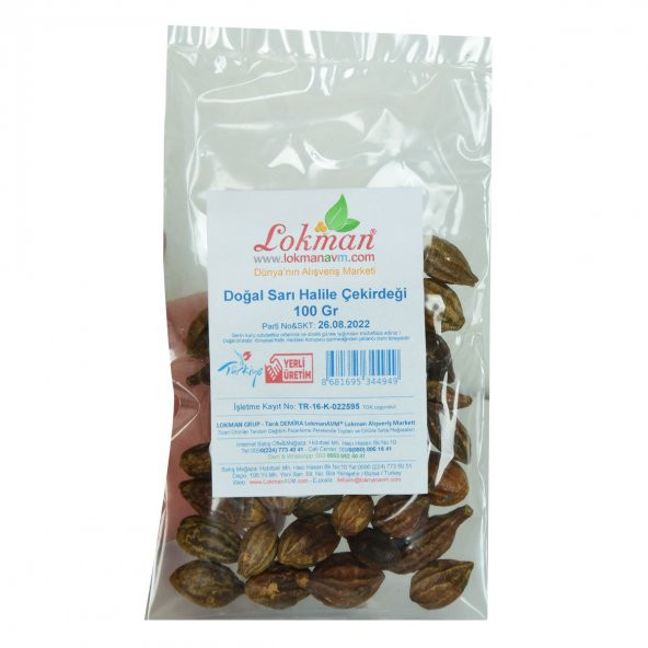 LokmanAVM Doğal Sarı Halile Çekirdeği Sarı Helile 100 Gr Paket - 2