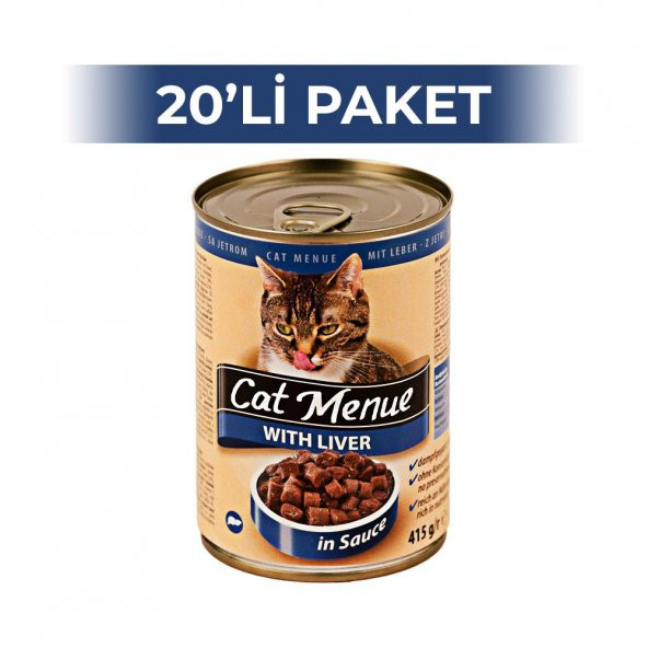 Cat Menue Ciğerli Kedi Konserve Maması 415 gr (20 adet)